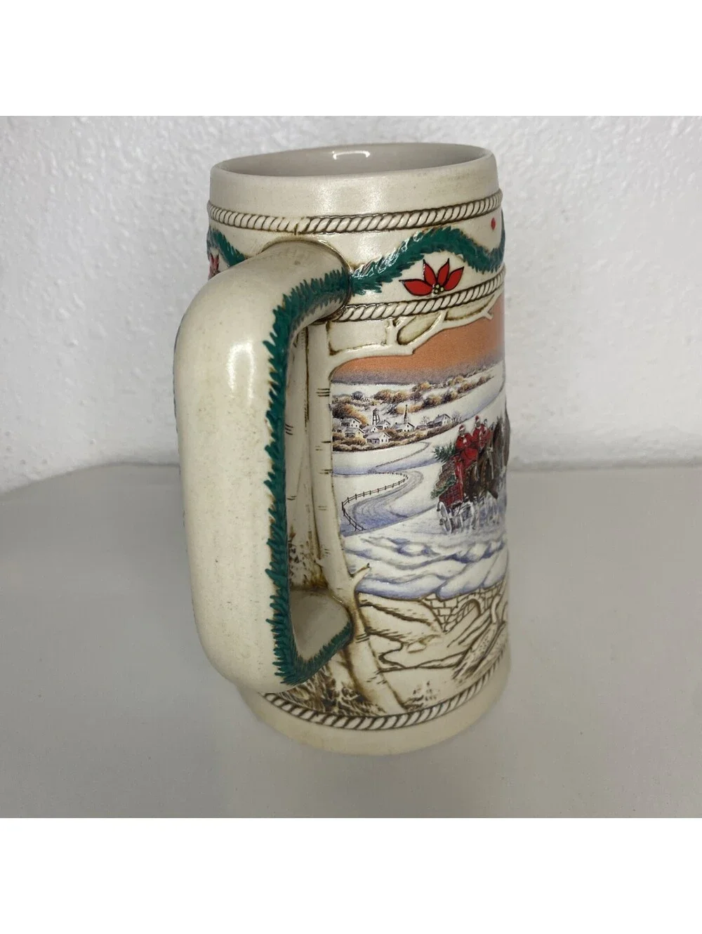 Budweiser Vintage Clydesdales Stein Anheuser-Busch Ceramarte,2 Mugs Excellent